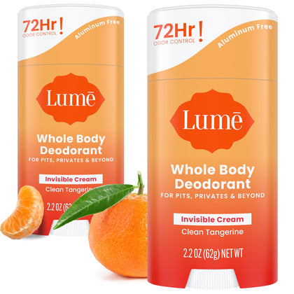 Lume Whole Body Deodorant Cream Stick 2.2 oz Clean Tangerine front view