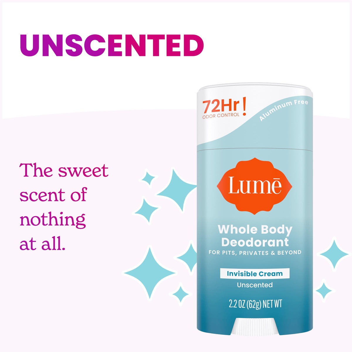 Lume Whole Body Deodorant Cream Stick 2.2 oz Unscented application demonstration