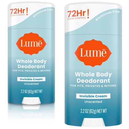 Lume Whole Body Deodorant Cream Stick 2.2 oz Unscented front view