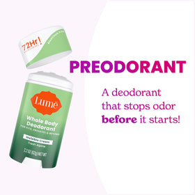 Lume Whole Body Deodorant Cream Stick Fresh Alpine lifestyle scene