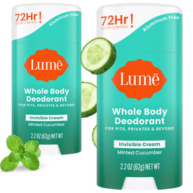 Lume Whole Body Deodorant Cream Stick Minted Cucumber front view