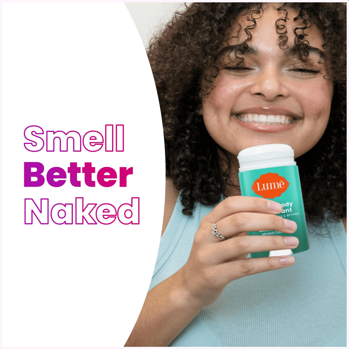 Lume Whole Body Deodorant Cream Stick Minted Cucumber in bathroom setting