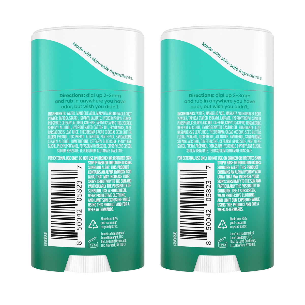 Lume Whole Body Deodorant Cream Stick Minted Cucumber packaging