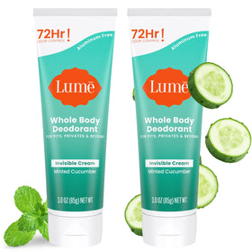 Lume Whole Body Deodorant Cream Tube 3 oz Minted Cucumber front view
