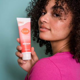 Lume Whole Body Deodorant Cream Tube 3 oz Peony Rose application on skin