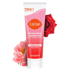 Lume Whole Body Deodorant Cream Tube 3 oz Peony Rose front view