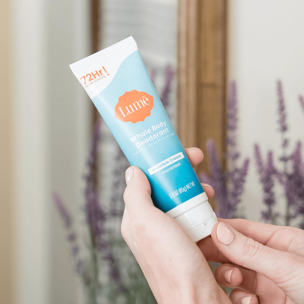 Lume Whole Body Deodorant Cream Tube 3 oz texture close-up
