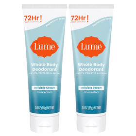 Lume Whole Body Deodorant Cream Tube 3 oz, Unscented front view