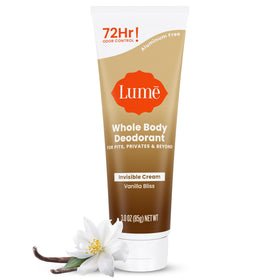 Lume Whole Body Deodorant Cream Tube 3 oz Vanilla Bliss front view