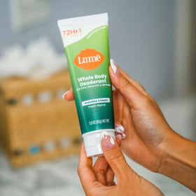 Lume Whole Body Deodorant Cream Tube 3 oz with fresh alpine scent