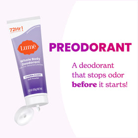 Lume Whole Body Deodorant Cream Tube 3 oz with natural background
