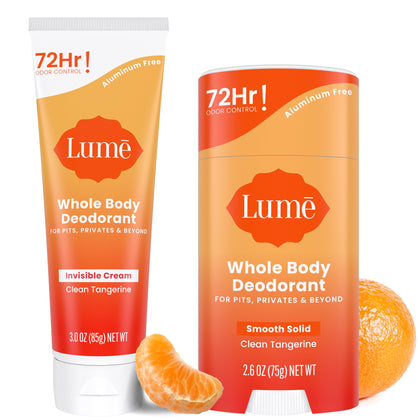 Lume Whole Body Deodorant Cream Tube 3oz in Clean Tangerine