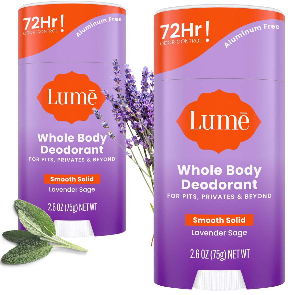 Lume Whole Body Deodorant Lavender Sage 2.6 oz front view
