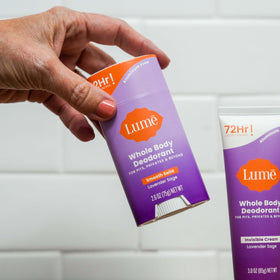 Lume Whole Body Deodorant Lavender Sage application demonstration
