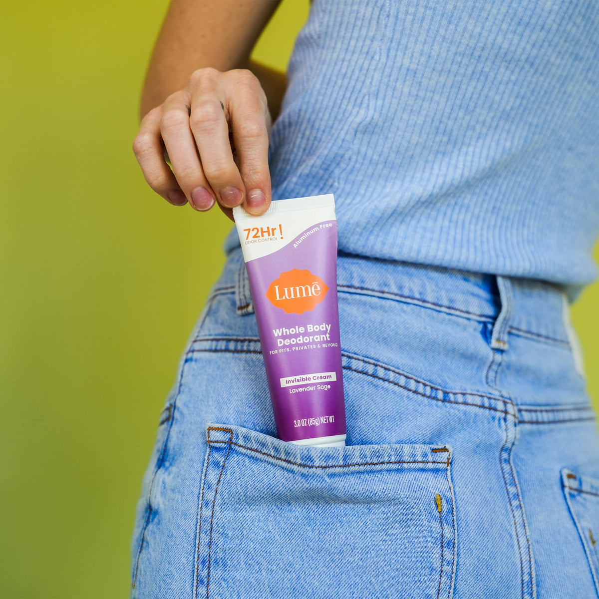 Lume Whole Body Deodorant Lavender Sage cream texture close-up