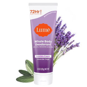 Lume Whole Body Deodorant Lavender Sage cream tube front view
