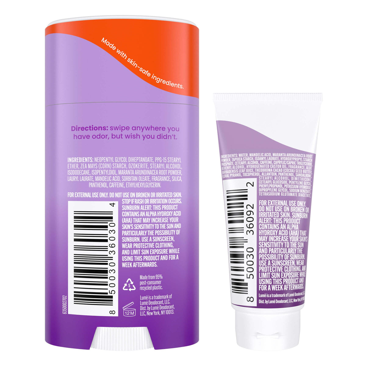 Lume Whole Body Deodorant Lavender Sage cream tube front view