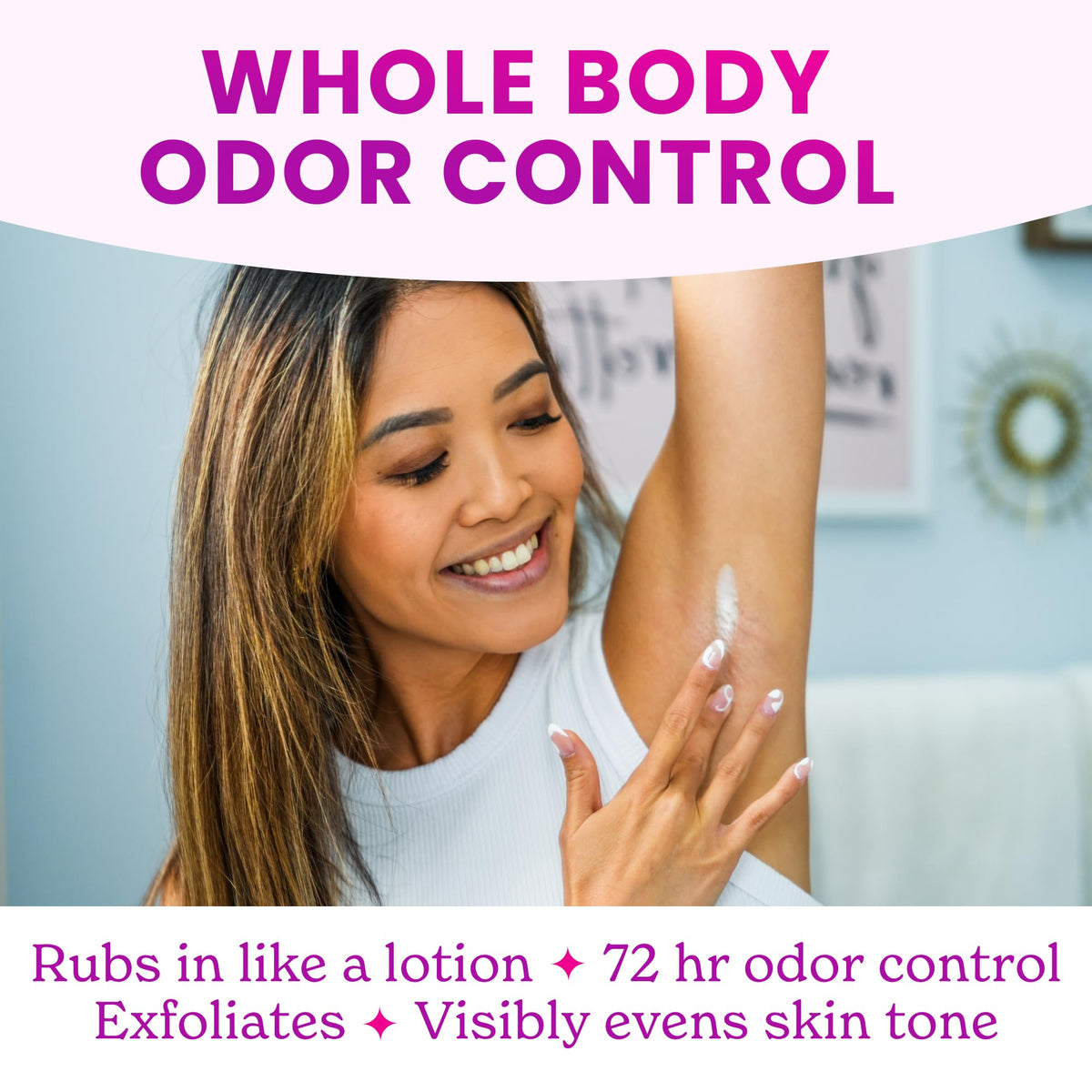 Lume Whole Body Deodorant Lavender Sage solid stick application