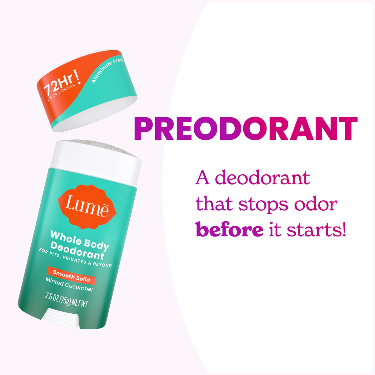 Lume Whole Body Deodorant Minted Cucumber with mint leaves