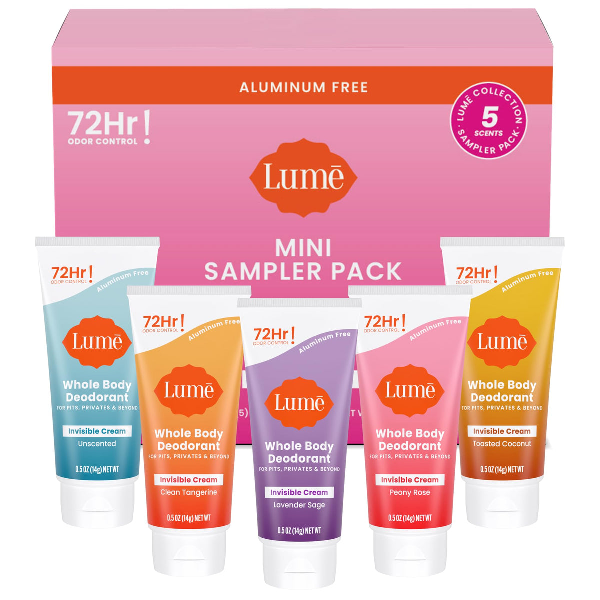 Lume Whole Body Deodorant Sampler - Clean Tangerine tube front view