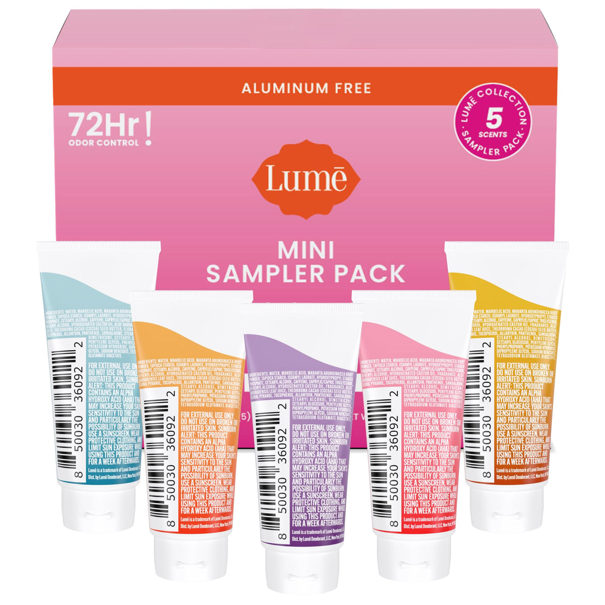 Lume Whole Body Deodorant Sampler - Coconut Crush tube front view