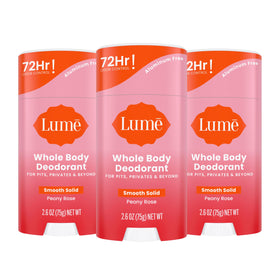 Lume Whole Body Deodorant solid stick 2.6 oz in Peony Rose front view