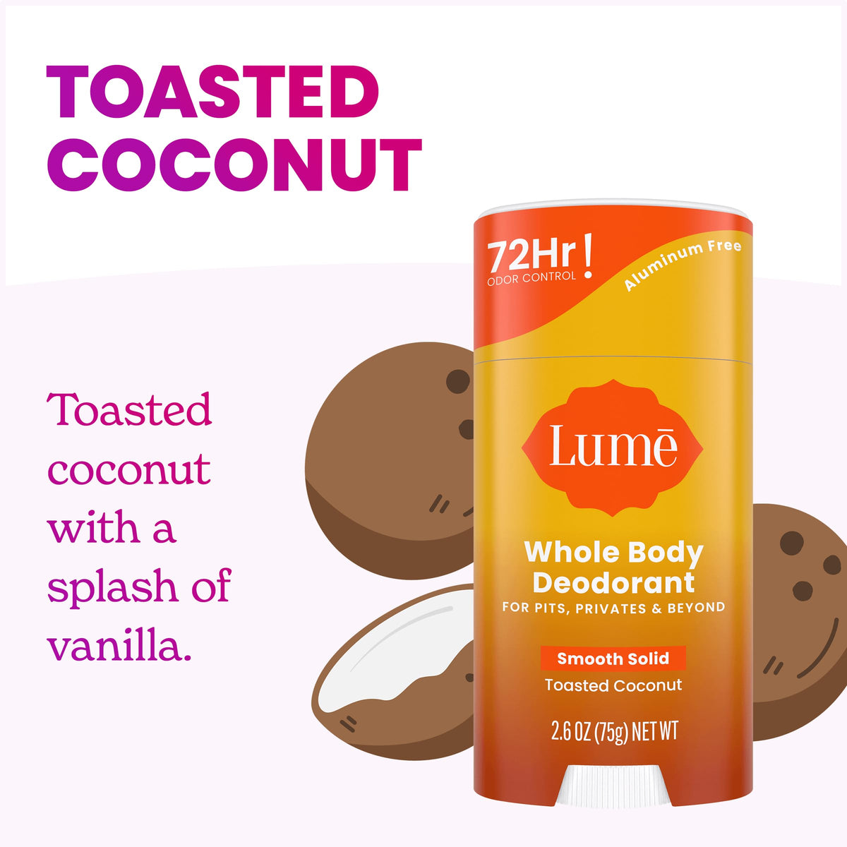 Lume Whole Body Deodorant Solid Stick close-up of stick