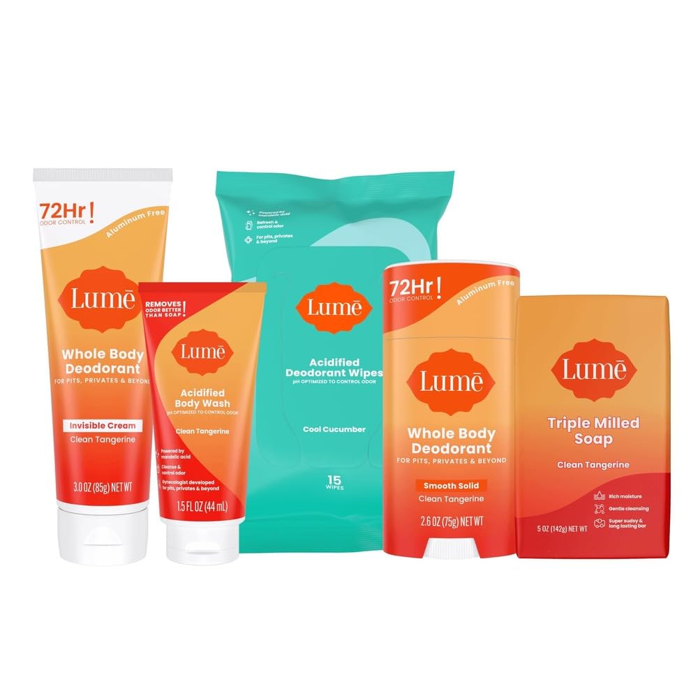 Lume Whole Body Deodorant Starter Pack with Clean Tangerine products