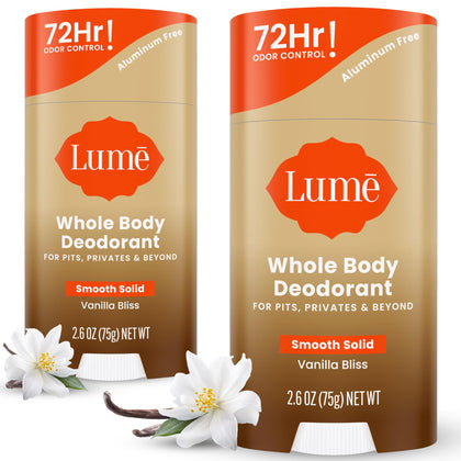 Lume Whole Body Deodorant Vanilla Bliss solid stick front view
