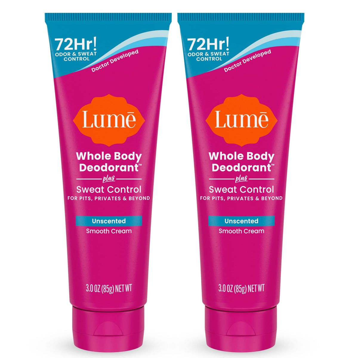 Lume Whole Body Sweat Control Deodorant Cream Tube 3 oz front view