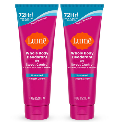 Lume Whole Body Sweat Control Deodorant Cream Tube 3 oz front view