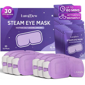 LumiDew Steam Eye Mask front view with packaging