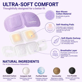 LumiDew Steam Eye Mask in a travel kit