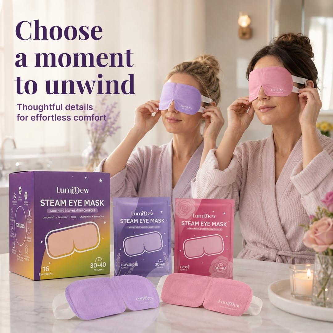 LumiDew Steam Eye Mask Lavender scent front view