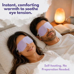 LumiDew Steam Eye Mask packaging opened showing individual masks