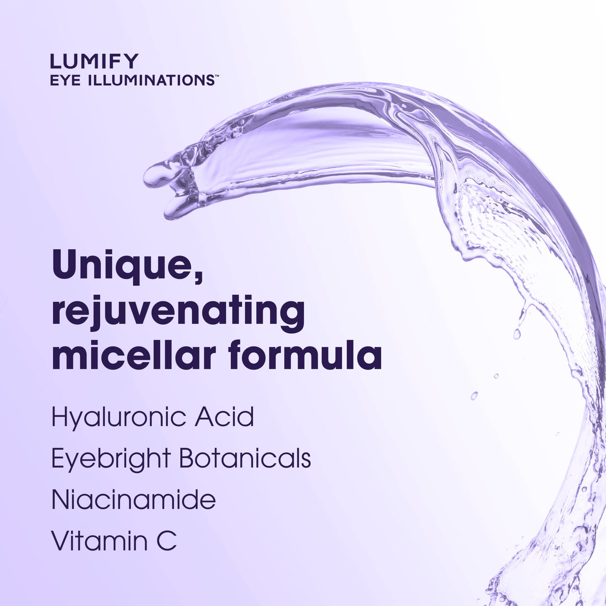 LUMIFY Eye Illuminations Micellar Water bottle side view