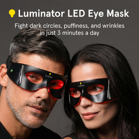 Lumin Luminator LED Eye Mask with user relaxing at home