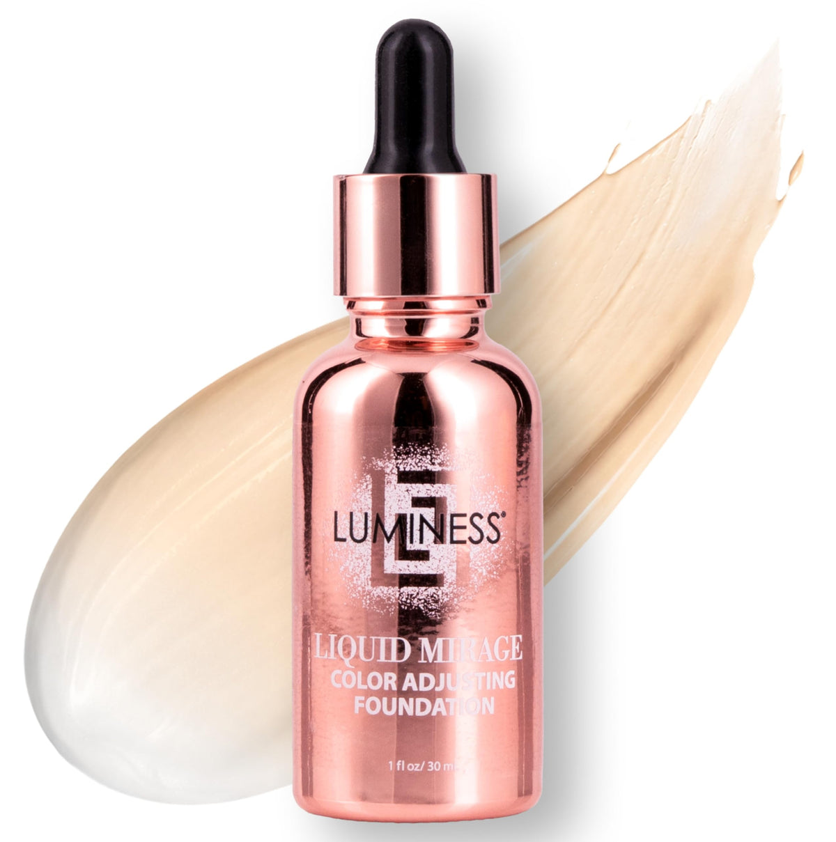 LUMINESS Liquid Mirage Foundation front view with packaging