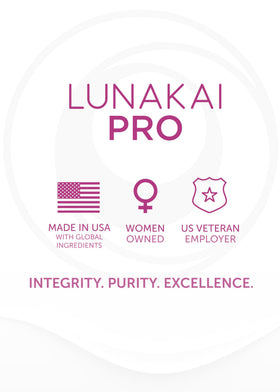 Lunakai Hair Growth Supplement with a glass of water