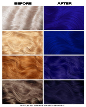 Lunar Tides Blue Velvet hair dye application process