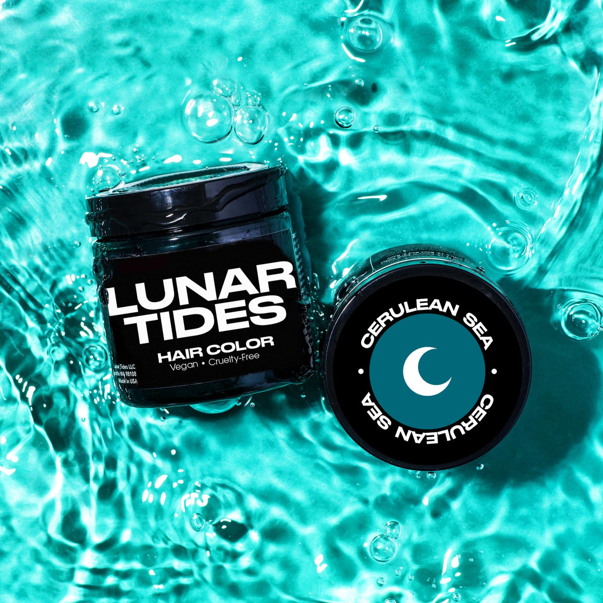 Lunar Tides Cerulean Sea hair color application process