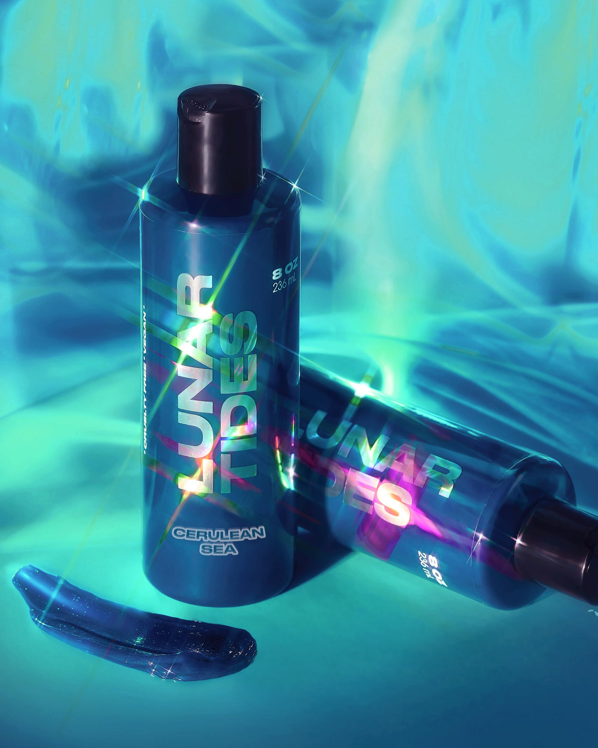 Lunar Tides Cerulean Sea hair color on styled hair