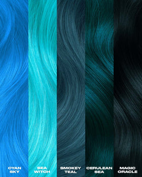 Lunar Tides Cerulean Sea hair dye close-up
