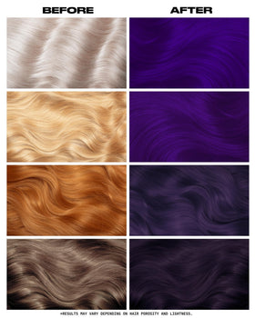 Lunar Tides Dark Violet hair color application process