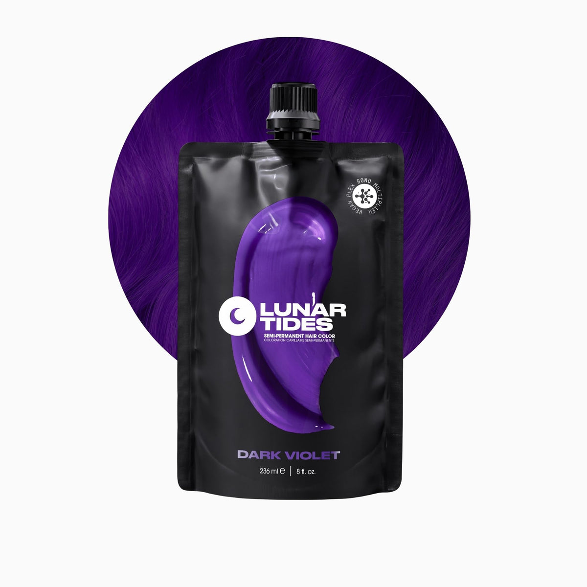 Lunar Tides Dark Violet Semi-Permanent Hair Color 8 fl. oz. front view