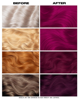 Lunar Tides Fuchsia hair colour application process