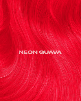 Lunar Tides Neon Guava hair color under blacklight