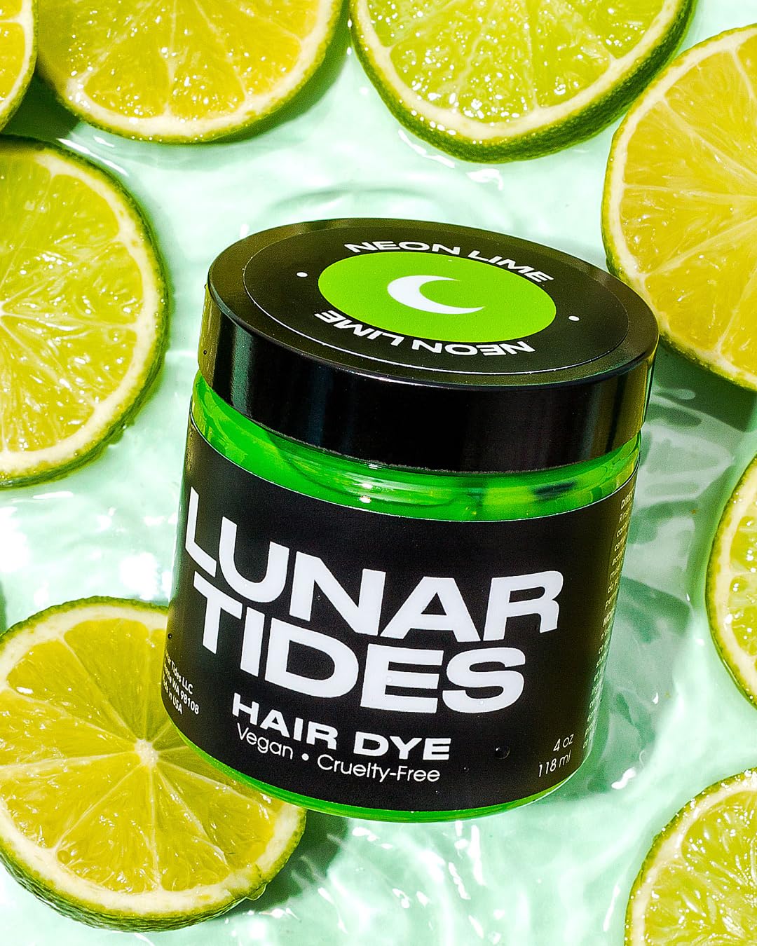 Lunar Tides Neon Lime hair dye application process