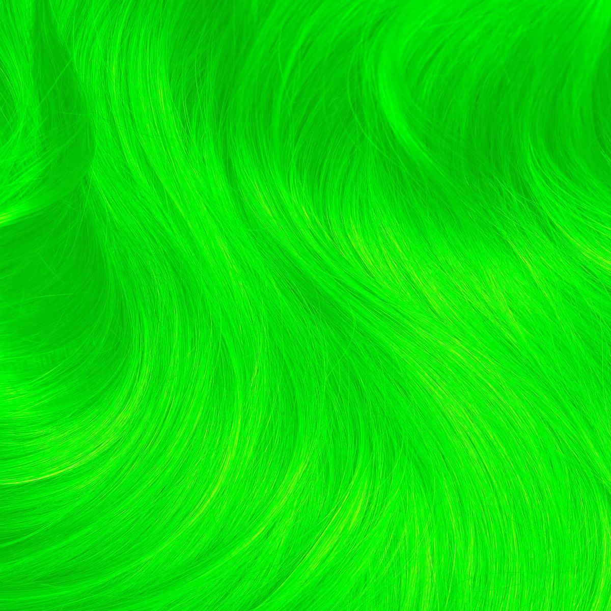 Lunar Tides Neon Lime hair dye showing vibrant green color