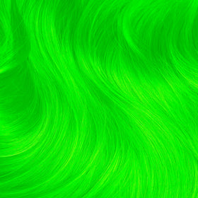 Lunar Tides Neon Lime hair dye showing vibrant green color